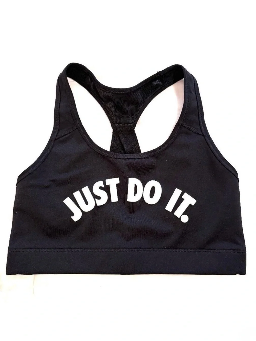 Nike Womens Just Do It Cross Back Sports Bra M Black Medium Support Gym Workout